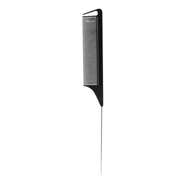 EARKITY Hair Rat Tail Combs, Parting Rattail, Teasing Fine Tooth Comb, Metal Hair Pick Detangling, Heat Resistant Carbon Fiber Teasing Comb, and Stainless Steel Pintail