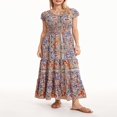 thumbnail image 2 of Robe de Plage Imprimée à Manches Courtes et Col V pour Femmes, 2 of 9