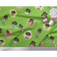 thumbnail image 2 of Soimoi Green Crepe Silk Fabric Circle,Cook & Working Girl Decor Fabric Printed Yard 42 Inch Wide, 2 of 3