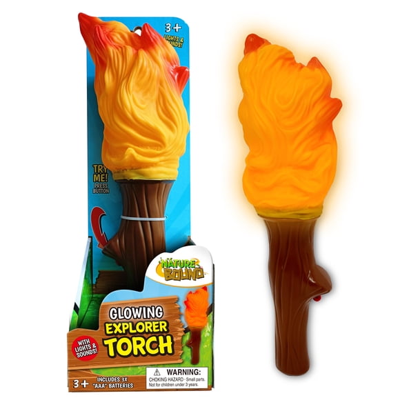 Nature Bound Explorer Torch Light: Glowing & Flickering with Nature Sound Effects - Indoor & Outdoor Play, by Nature Bound Brand Toys, Kids Ages 3+