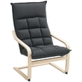 thumbnail image 1 of HOMCOM Modern Armchair, Upholstered Accent Chair with Curved Leg Dark Grey, 1 of 10