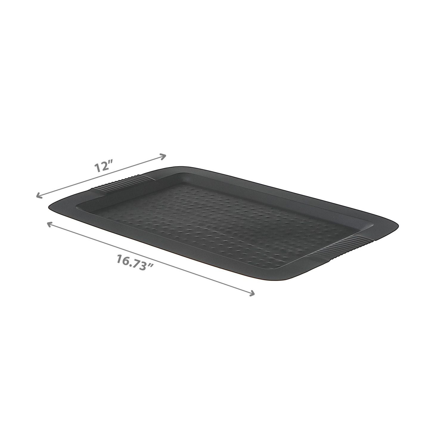 Plateau Martelé Rectangulaire 17" X 12" Noir Mat