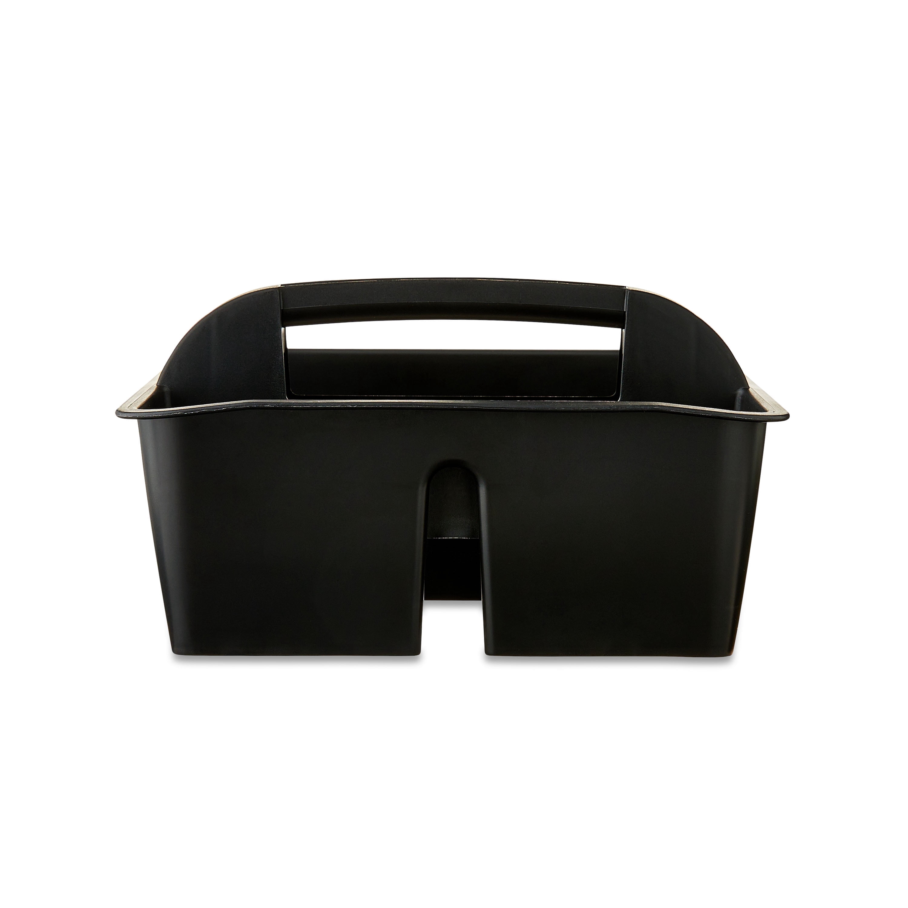 Storex Small Plastic Caddy, Rectangular Desktop Craft and Hobby Organizer, 8.75’’ x 7.67’’ x 4.44’’, Black