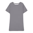 thumbnail image 4 of UPPADA Robe T-Shirt d'Été Décontractée pour Femme Grande Taille Sans Manches Évasée avec Poches Col Ras du Cou Plissée Robe Débardeur Coupe Ample Boho Plage Robes d'Été Gris,TTTTG, 4 of 5