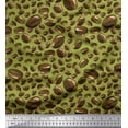 thumbnail image 1 of Soimoi Green Heavy Canvas Fabric Coffee Beans Food Print Sewing Fabric Yard 58 Inch Wide, 1 of 5