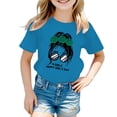 thumbnail image 1 of Hauts de Danse pour Enfants Filles T-Shirt pour Enfants Manches Longues Enfant Filles Mignon Graphique Imprimé Col Rond T-Shirt à Manches Courtes Été Décontracté T-Shirt Hauts, 1 of 5