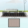 thumbnail image 3 of Reversible Outdoor RV Rug, 9' x 12' Patio Floor Mat, Black & Beige, 3 of 9