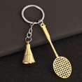 thumbnail image 1 of Simulated Badminton Keychain Pendant | Silver Alloy Souvenir | Sports Lovers Gift | Durable 8x3cm Accessory | Novelty Racket & Shuttlecock Design | 1 Piece, 1 of 8