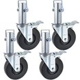thumbnail image 2 of BestEquip Lot de 4 Roues Pivotantes en Caoutchouc de 5 Pouces pour Échafaudage avec Double Verrouillage, Roulettes Robustes, Tige Carrée de 1,26 Pouce, Capacité de 440 Lb par Roue, 2 of 4