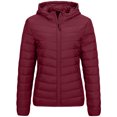 thumbnail image 4 of WRKEKC Lightweight Hooded Parka for Women, Solid Color Long Sleeve Full Zip Coat with Secure Pockets and Ribbed Cuffs, Transitional Season Layer Wine M, 4 of 4