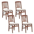 thumbnail image 1 of Costway 4 Set Kitchen Chairs with Rubber Wood Frame Upholstered Seat Hollowed Backrest, 1 of 8