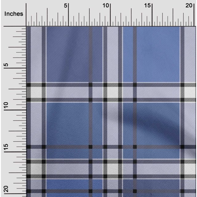 oneOone Cotton Poplin Fabric Tartan Check Print Sewing Fabric BTY 56 Inch Wide