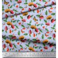 thumbnail image 3 of Soimoi Blue Rayon Fabric Leaves,Insect & Floral Artistic Printed Fabric 1 Yard 56 Inch Wide, 3 of 3