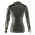 thumbnail image 5 of Plebaso Women's Velvet Long Sleeve Button down Shirts Fall Winter Tops Womens Dressy Blouses with Pockets, 5 of 5