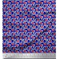 thumbnail image 1 of Soimoi Satin Silk Fabric Leaves & Poppy Floral Print Fabric by Yard 42 Inch Wide, 1 of 6