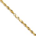 thumbnail image 4 of Diamond2Deal 14K Yellow Gold 3.5 mm Semi-Solid Rope Chain Necklace for Mens 26", 4 of 6