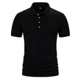 thumbnail image 1 of LSLJS Men Casual Solid Button Short Sleeve Lapel Collar Pullover T Shirt Tops, Mens Shirts Summer Clothes, 1 of 8