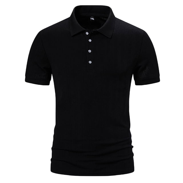 LSLJS Men Casual Solid Button Short Sleeve Lapel Collar Pullover T Shirt Tops, Mens Shirts Summer Clothes