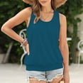 thumbnail image 1 of Weiqiqre T-Shirts pour Femmes Débardeurs d'Été Coupe Ample Plissés Col Rond Chandails Décontractés Sans Manches Bas à Bande, 1 of 7