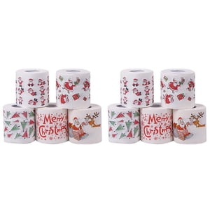 5 Styles Papier Santa Claus Roll Tissu Serviettes de papier Décorations de Noël Xmas Santa Room Papier toilette 10 Rouleaux