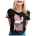 thumbnail image 3 of TSADFHJI Hauts pour Femmes Habillés Mode Décontractée Imprimée Col Rond Manches Courtes Chandail T-Shirt S Noir, 3 of 6