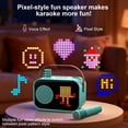 thumbnail image 2 of JYX Karaoke Machine for Kids, 15 Animated Modes, Mini Portable Speaker with 2 Microphones, Green, 2 of 16