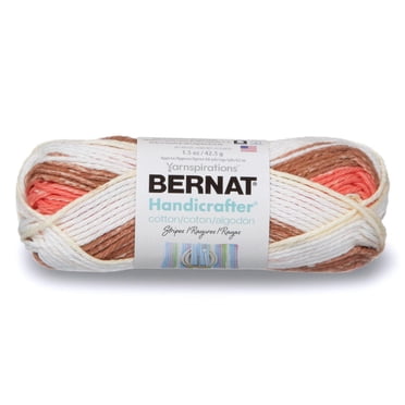 Bernat Fil à Rayures en Coton Artisanal Rayures Naturelles, 1,5 Oz (43 G), Moyen, Coton