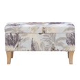thumbnail image 3 of Linon Stephanie Leaf Print Wood Upholstered Storage Ottoman in Gray, 3 of 15