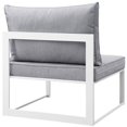 thumbnail image 3 of Modway Fortuna Chaise Moderne d'Extérieur Sans Accoudoirs en Aluminium, Blanc/gris, 3 of 3