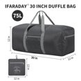 thumbnail image 2 of Sac Fourre-Tout Pliable 30 Pouces / 75 L Léger Résistant à l'Eau pour Voyage - Gris, 2 of 7