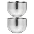 thumbnail image 1 of SHISUYAN 2Pcs Simple Design Men Shaving Bowls Durable Stainless Steel Bowls Silver, 1 of 8