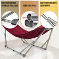thumbnail image 4 of Tranquillo Support de Hamac Ajustable / Hamac Pliable avec Support – Support de Hamac de Pique-Nique et Filet de Hamac en Polyester à 2 Couches pour 2 Personnes avec Sac de Transport - Supporte jusqu'à 650 Lb, Rouge, 4 of 8