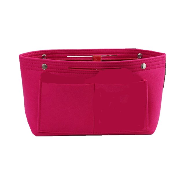 Maytalsory Travel-friendly Felt Insert Bag Cosmetics Safe On Go Made With Felt Makeup Organizer Inner Bags Rose Red