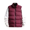 thumbnail image 3 of CVLIFE Gilet de Mode pour Homme, Doudoune à Fermeture Éclair Complète, Veste de Vacances, Gilet Rouge G, 3 of 3