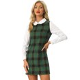 thumbnail image 1 of INSPIRE CHIC Women's Peter Pan Collar Long Sleeve Check Shift Dress, 1 of 6