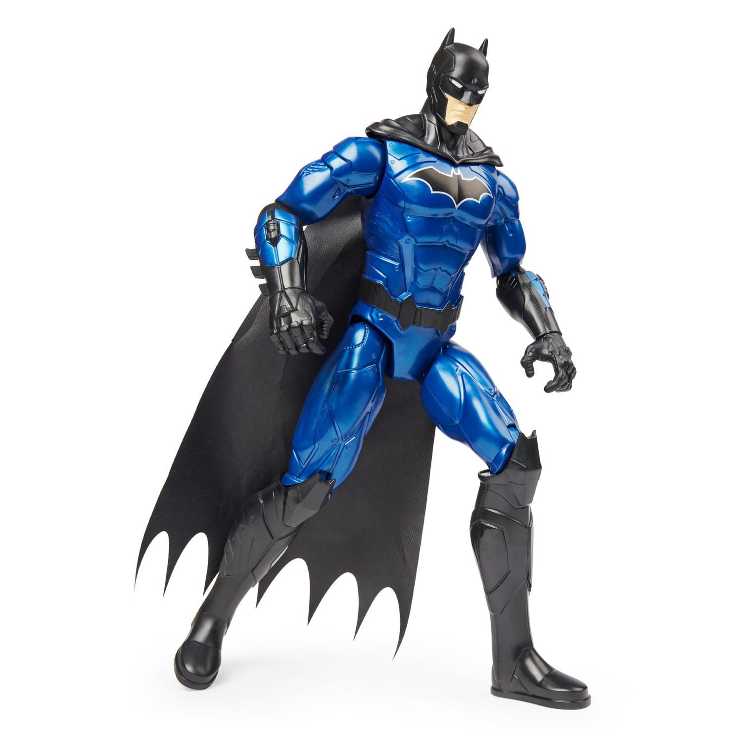 Batman, Figurine articulée Metal-Tech Batman de 30,5 cm (costume noir/bleu), pour les garçons à partir de 3 ans