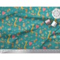 thumbnail image 3 of Soimoi Polyester Crepe Fabric Balloon,Floral & Cute Animals Cartoon Print Fabric by Yard 42 Inch Wide, 3 of 3