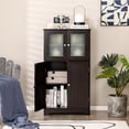 thumbnail image 4 of Costway Bathroom Floor Storage Cabinet Kitchen Cupboard w/Doors&Adjustable Shelf Brown, 4 of 10