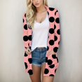 thumbnail image 2 of PMUYBHF Cardigan Surdimensionné pour Femme pour Femmes Court Cardigan Décontracté Imprimé pour Femmes Manteau TTG Rose, 2 of 5