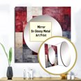 thumbnail image 3 of Designart "Abstract Shapes With Maroon Mosaics" Abstract Shapes Square Mirror For Wall Decor - Large Purple Square Printed Wall Mirror Art - Square Modern Mirror - Wall Mounted Square Mirror, 3 of 5