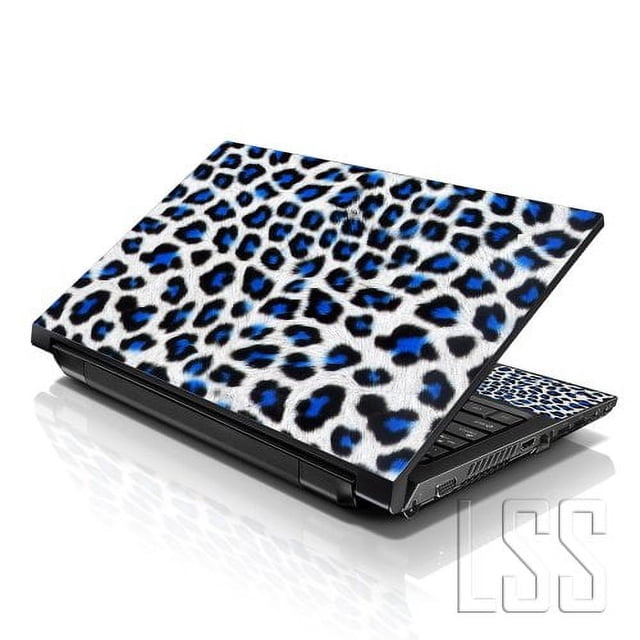 LSS Blue Leopard Laptop Skin Sticker Decal Cover Fits 13" to 16" Laptops