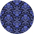 thumbnail image 1 of Ahgly Company Tapis Rond Lavable en Machine Intérieur Transitionnel Bleu Nuit, 7 Pieds Rond, 1 of 7