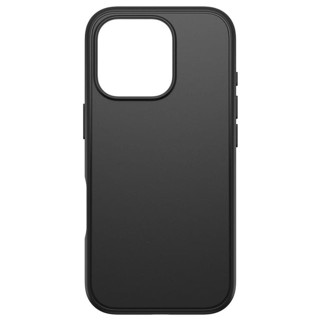 OtterBox Symmetry Étui MagSafe Noir pour iPhone 16 Pro avec design Noir Mat Mince, Grande Découpe Carrée pour Appareil Photo et Couvre-Boutons Latéraux, compatible avec les Chargeurs MagSafe et Accessoires pour une Fixation Sécurisée et un Retrait Facile.