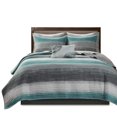 thumbnail image 2 of Madison Park Essentials Saben Complete Reversible Coverlet and Cotton Sheet Set, Queen, Aqua, 2 of 8