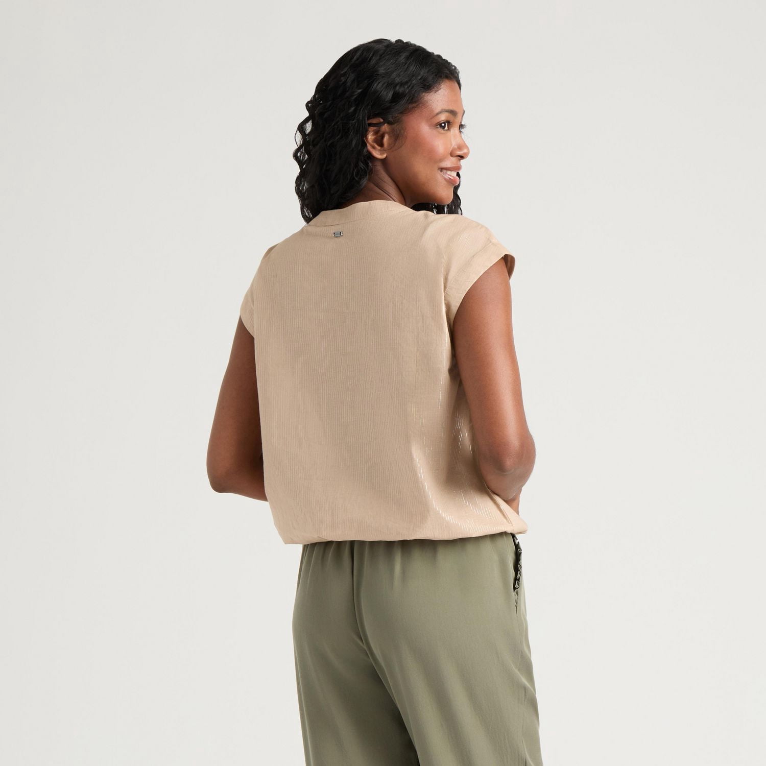 Haut cargo en lurex pour femme Mexx avec taille élastique