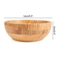 thumbnail image 3 of Bamboo Salad Bowl Round Serving Bowl Natural Wood Dishware For Fruit Snacks Appetizers, 3 of 6