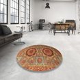 thumbnail image 3 of Ahgly Company Tapis d'Intérieur Ronds Abstraits Rouges Abstraits pour Aire, 8 Pieds Rond, 3 of 6