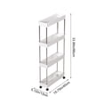 thumbnail image 3 of 4 Tier Kitchen Shelving with Wheels Unit, Narrow Space Storage Rack Multi Tier Living Room and Bathroom Organizer, 3 of 6