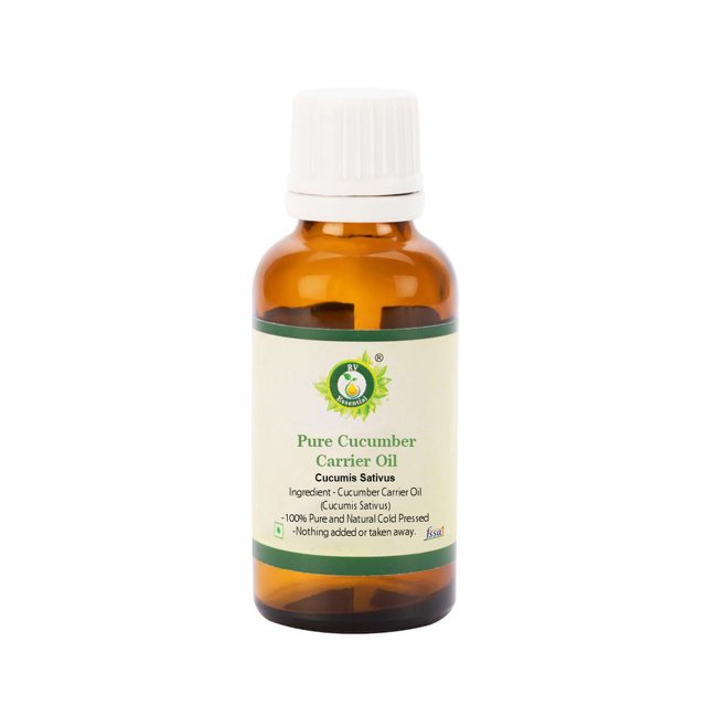 Cucumber Oil Cucumis Sativus For Hair For Body For Skin For Massage For Face Pure Natural Cold Pressed 30ml 1.01oz By R V Essential