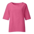 thumbnail image 4 of Blouse Chemise Ample pour Femmes d'Été à Manches Raccourcies, Col Rond, Ligne en Coton, 4 of 9